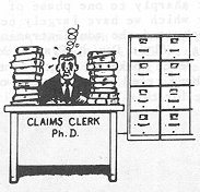 cartoon of Ph.D. clerk
